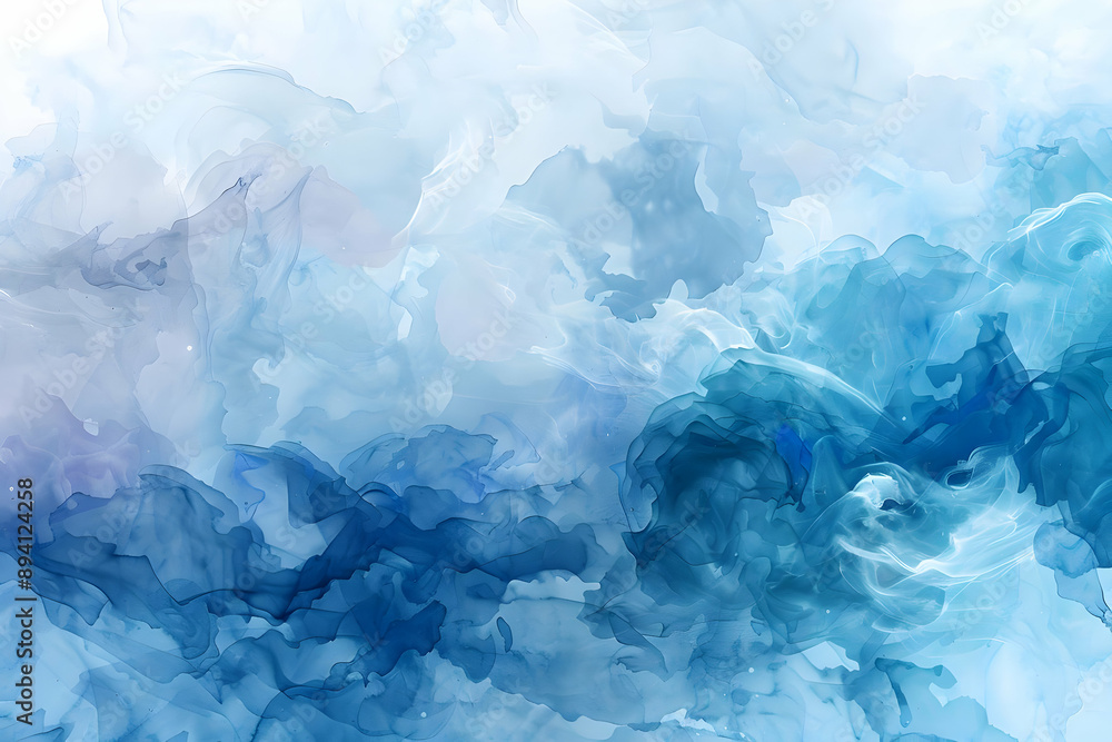 Obraz premium Abstract Blue Ink Swirl Background