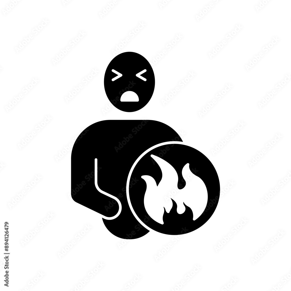 Fototapeta premium burns concept line icon. Simple element illustration.burns concept outline symbol design.