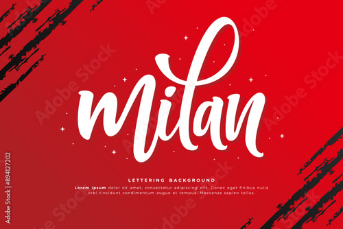 milan lettering background template design