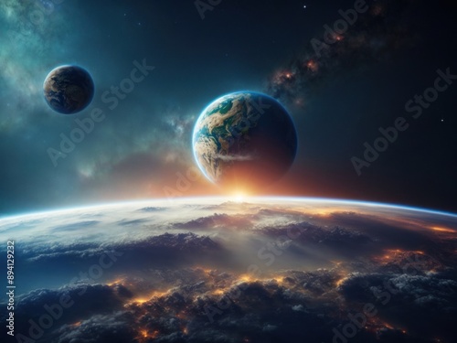 Earth outer space background wallpaper