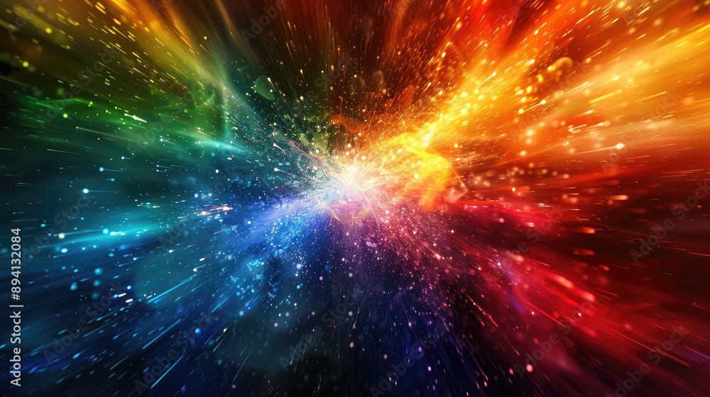Colorful Cosmic Explosion with Bright Light Burst Colorful Cosmic Explosion with Bright Light Burst