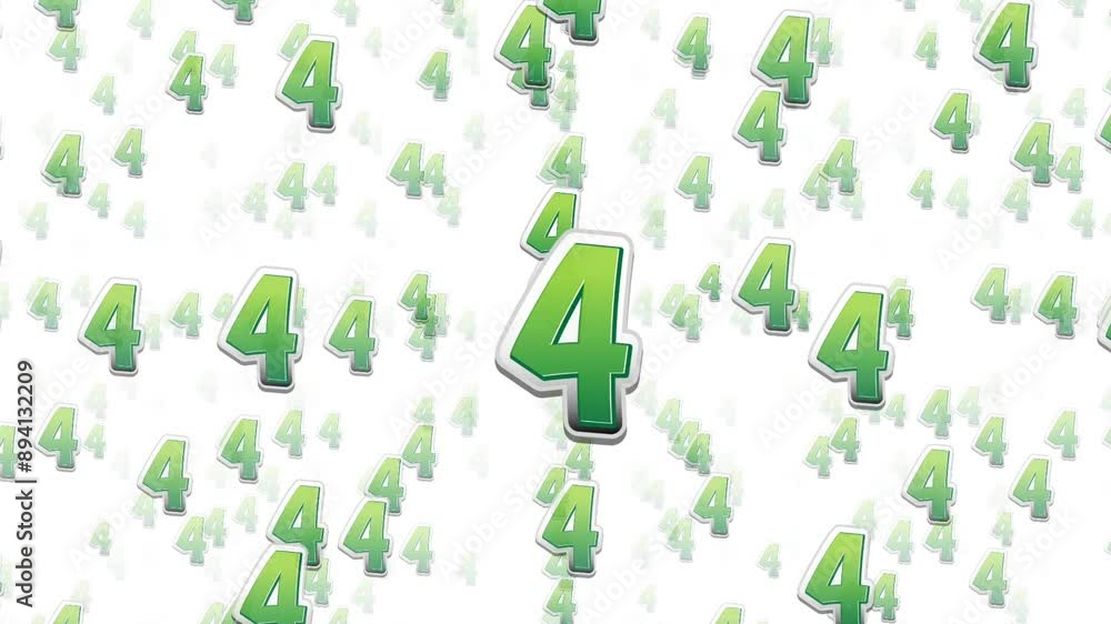 Animation of four number 4 sign symbol flying forward as kewhite background. Motion graphics animated images for video elementse at Animation of four number 4 sign symbol flying forward as kewhite background. Motion graphics animated images for video elementse at