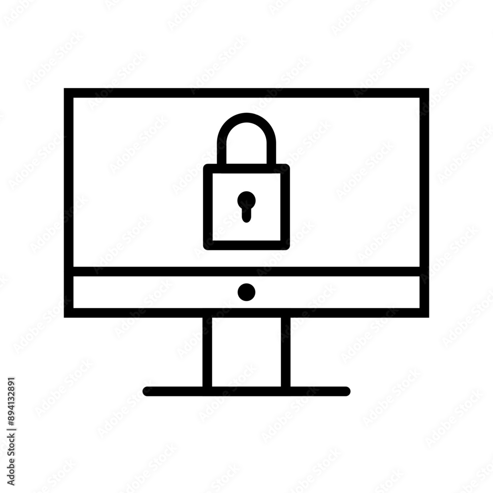 monitor locked icon with transparent background monitor locked icon with transparent background