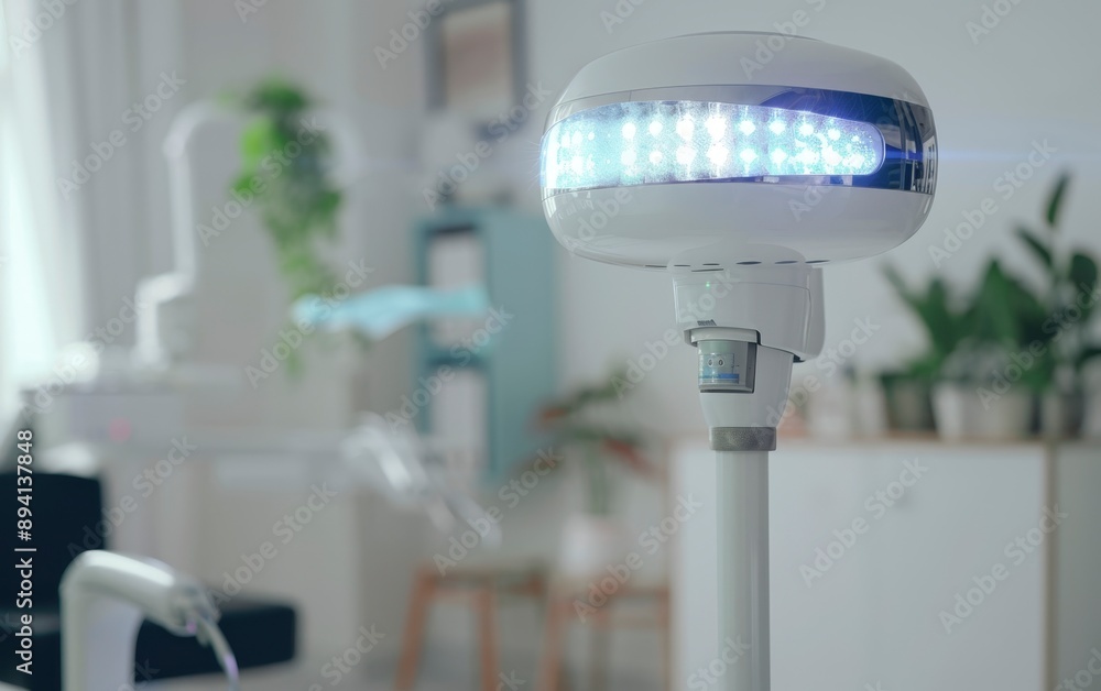 Polymerization lamp, ultraviolet lamp. Beauty and health. Cosmetology, dentistry. Medical equipment. Banner Polymerization lamp, ultraviolet lamp. Beauty and health. Cosmetology, dentistry. Medical equipment. Banner