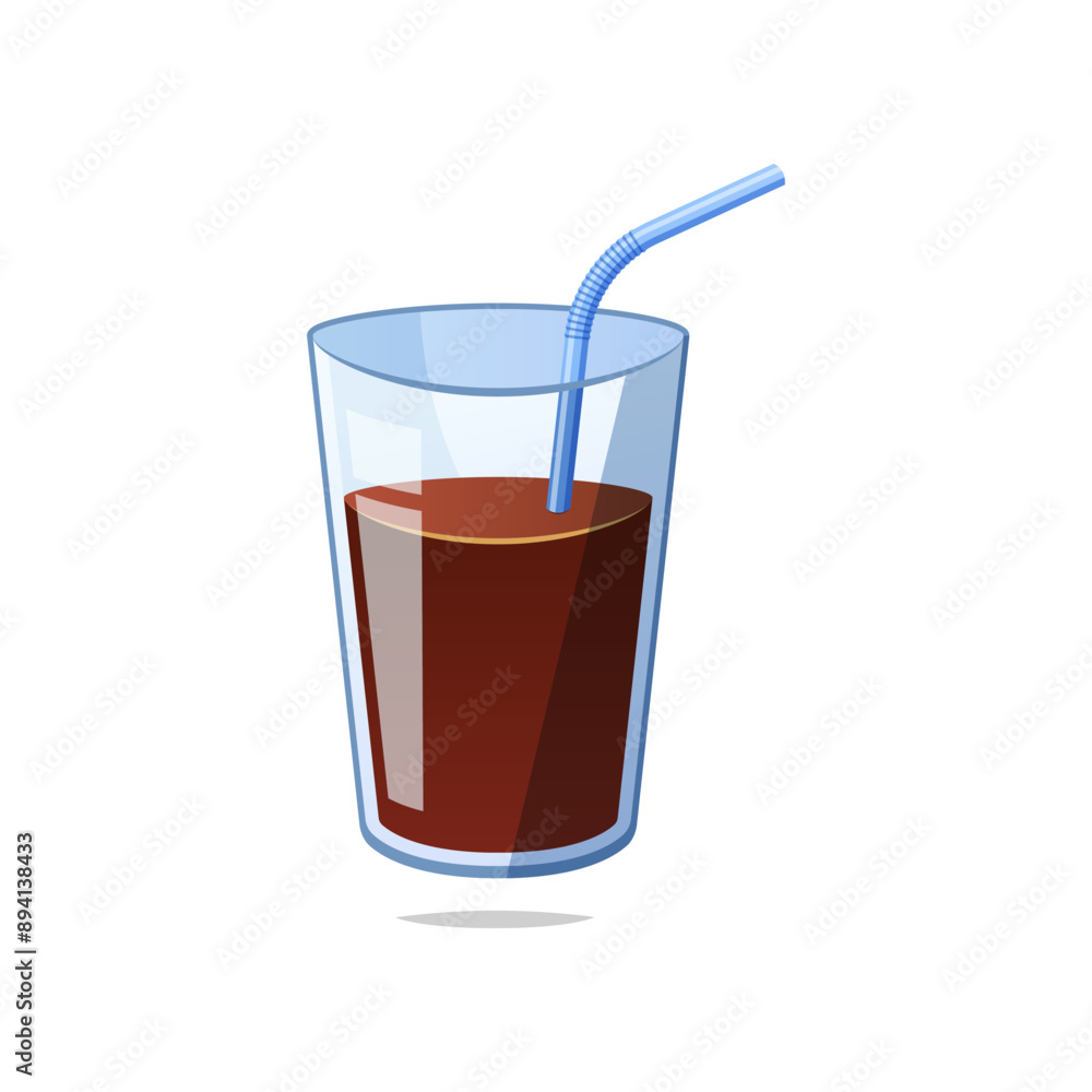 A glass of chocolate milk vector isolated on white background. A glass of chocolate milk vector isolated on white background.