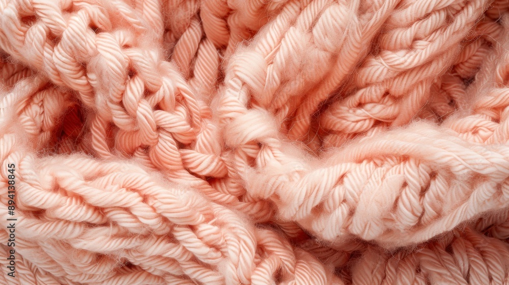 Close-up of Soft Pink Knitted Fabric Close-up of Soft Pink Knitted Fabric