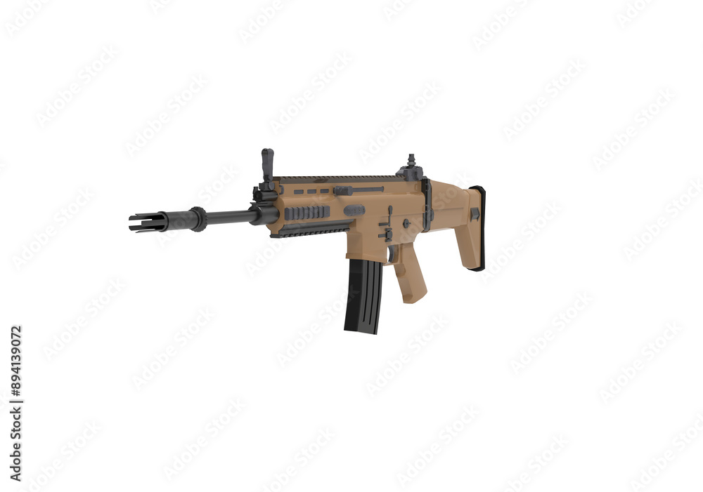 scarl gun or automatic rifle isolated on white scarl gun or automatic rifle isolated on white