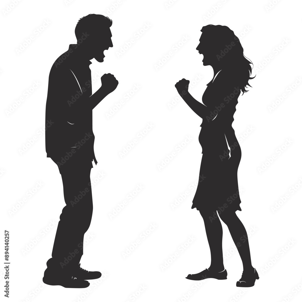 Silhouette of a couple arguing, relationship conflict, disagreement, anger, frustration. Silhouette of a couple arguing, relationship conflict, disagreement, anger, frustration.