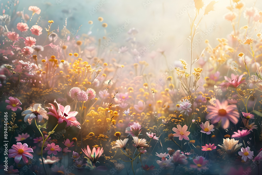 Sunlit Wildflower Meadow Sunlit Wildflower Meadow