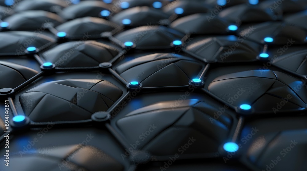 Futuristic mesh grid with glowing nodes Futuristic mesh grid with glowing nodes