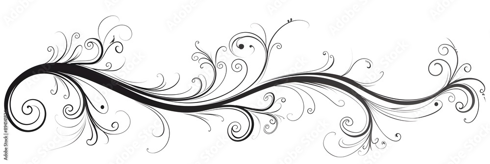 Simple Elegant Decorative Black Swirling Scroll Art Simple Elegant Decorative Black Swirling Scroll Art
