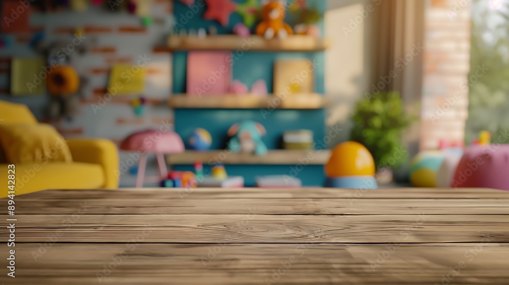 Wooden board, playroom background Wooden board, playroom background