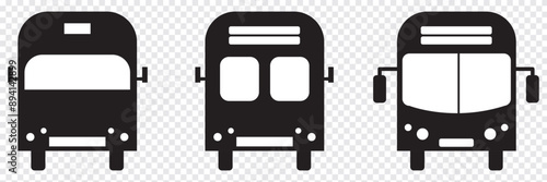 Bus icon, logo isolated on transparent background. Eps 10.