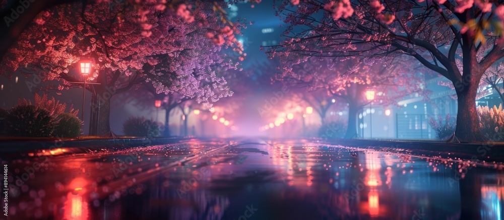 Fototapeta premium Cherry Blossom Rain