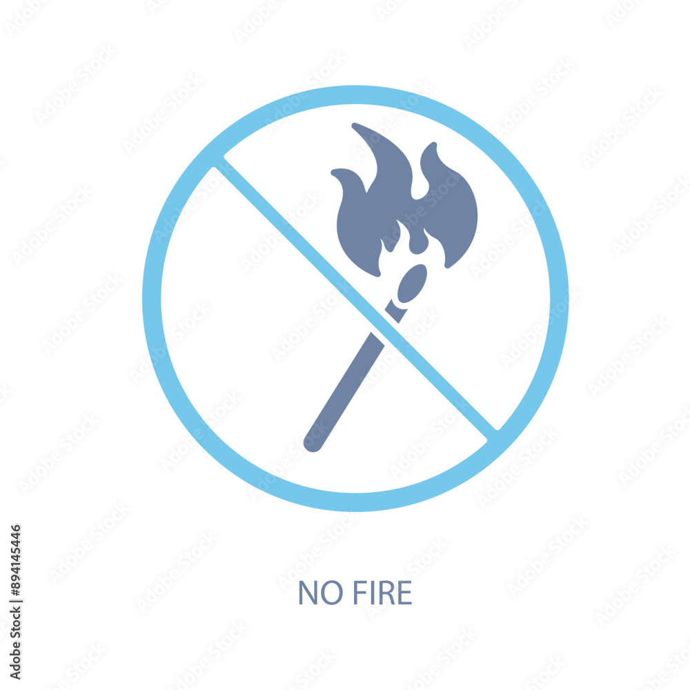 no fire concept line icon. Simple element illustration.no fire concept outline symbol design. no fire concept line icon. Simple element illustration.no fire concept outline symbol design.