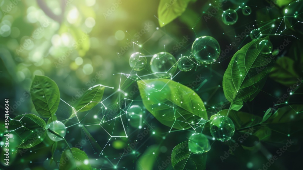 Ecological environment and energy concept with technological visuals ...