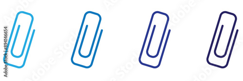 Clip Attachment Icon Set. Paper Clip for Documents Vector Symbol. Paperclip Design.