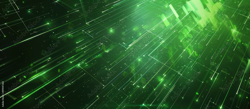 Abstract Green Digital Network Abstract Green Digital Network