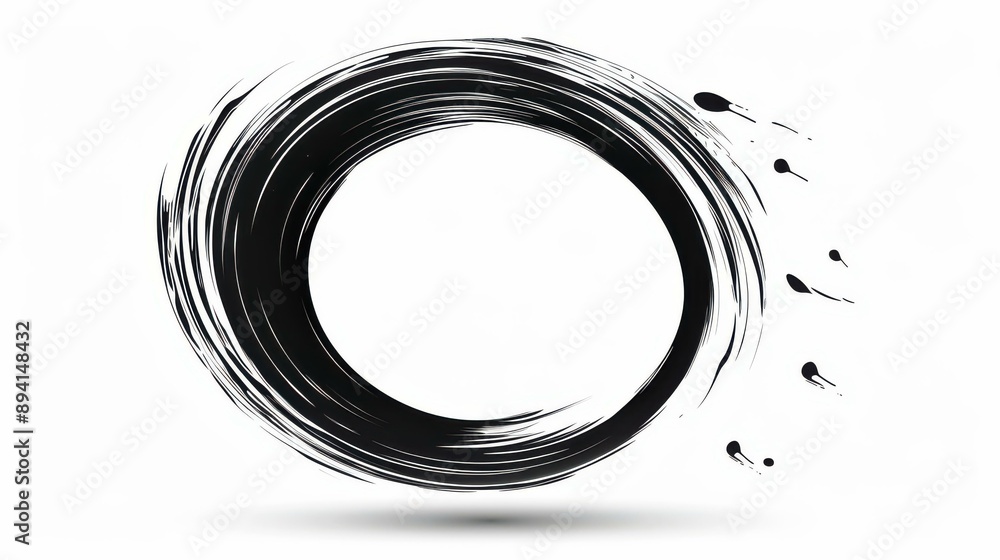 A serene black ink enso circle symbolizes Zen, capturing the essence of simplicity and mindfulness in Japanese art. A serene black ink enso circle symbolizes Zen, capturing the essence of simplicity and mindfulness in Japanese art.