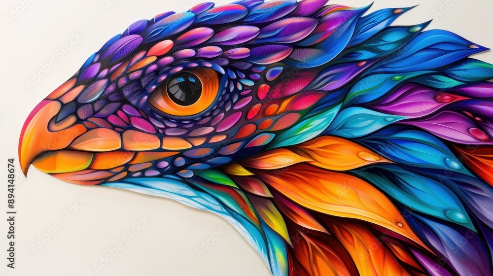 Vibrant dragon face painted in soft watercolors, showcasing a realistic and colorful design against a crisp white backdrop. Vibrant dragon face painted in soft watercolors, showcasing a realistic and colorful design against a crisp white backdrop.