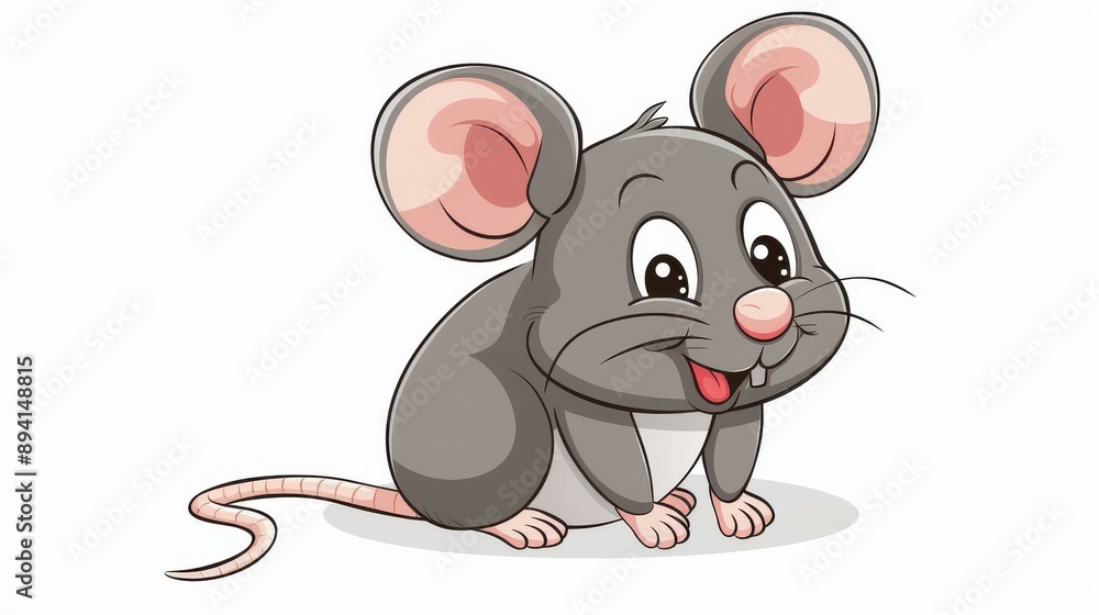 A cute cartoon rat character with big eyes and a playful smile, perfect for kids illustrations and fun graphics. A cute cartoon rat character with big eyes and a playful smile, perfect for kids illustrations and fun graphics.