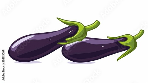 Vibrant eggplant, also known as aubergine, is a versatile veggie that adds color and flavor to any dish. Enjoy its rich taste photo