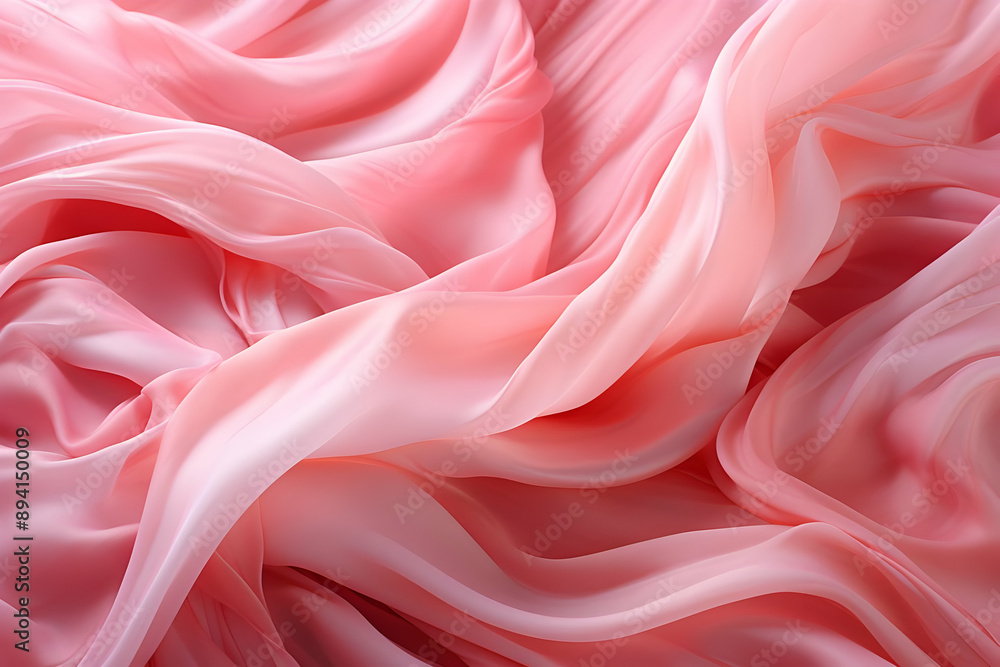 Fototapeta premium Pink Silk Fabric Draped Background