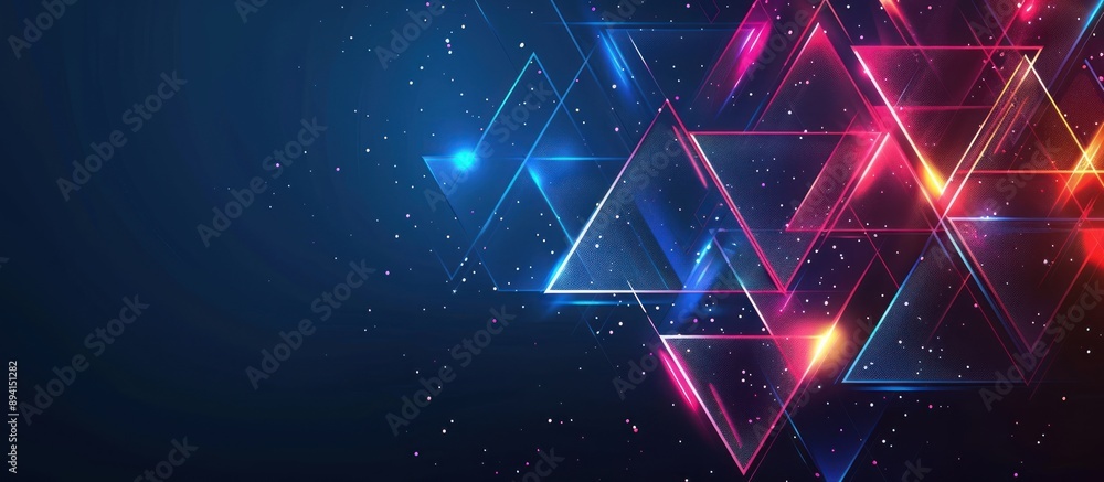 Abstract Triangles with Neon Lights Abstract Triangles with Neon Lights