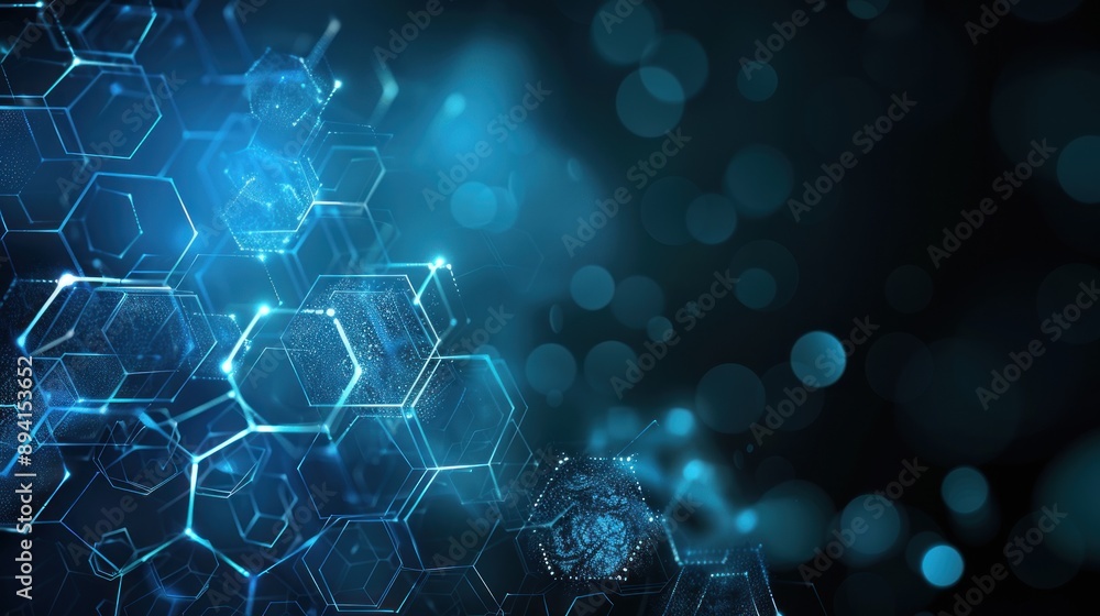 Abstract Blue Digital Hexagon Background Abstract Blue Digital Hexagon Background