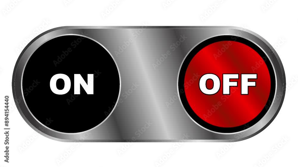 illustration of a button that switches on and off alternately on a white background illustration of a button that switches on and off alternately on a white background
