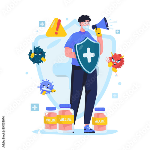 Beware of the dangers of viruses vector illustration