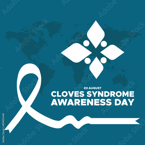 Cloves Syndrome Awareness Day, Cloves Syndrome Awareness Day held on 03 August, Cloves Syndrome Awareness Day stock illustration and vector illustration, eps file.