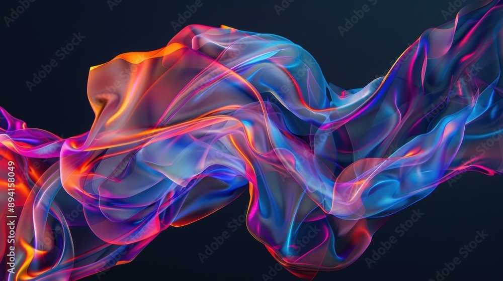 Vibrant, colorful wavy smoke patterns against a dark background, creating a dynamic and abstract visual effect. Vibrant, colorful wavy smoke patterns against a dark background, creating a dynamic and abstract visual effect.
