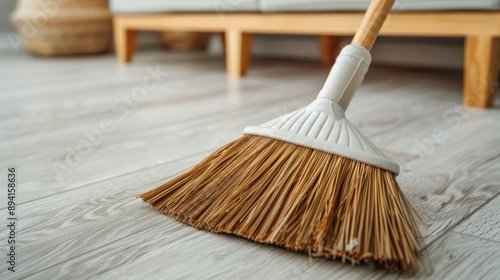 Wallpaper Mural Broom on a Wooden Floor Torontodigital.ca