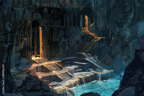 Ancient Dwarven Stairway to the Underground Lake