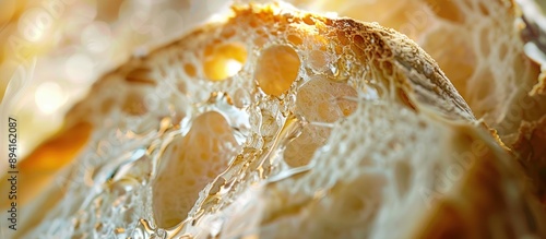 Close-up View of Freshly Baked Bread with Golden Crust photo