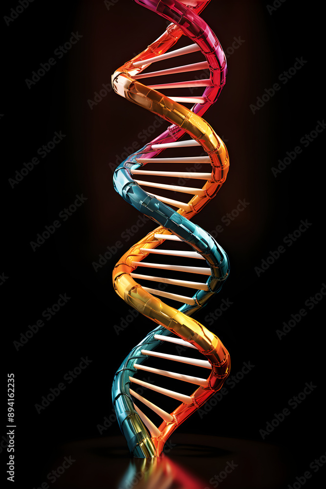 Detailed 3D Visualization of DNA Structure - The Genetic Blueprint of ...