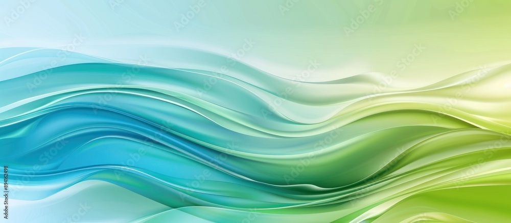 Fototapeta premium Abstract Green and Blue Waves