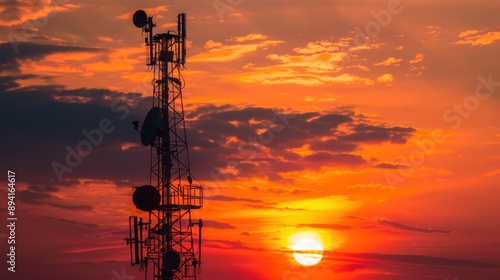 Wallpaper Mural Sunset Over a Communications Tower Torontodigital.ca