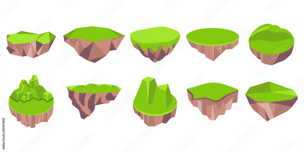 Flying Island Vector Art Flying Island Vector Art