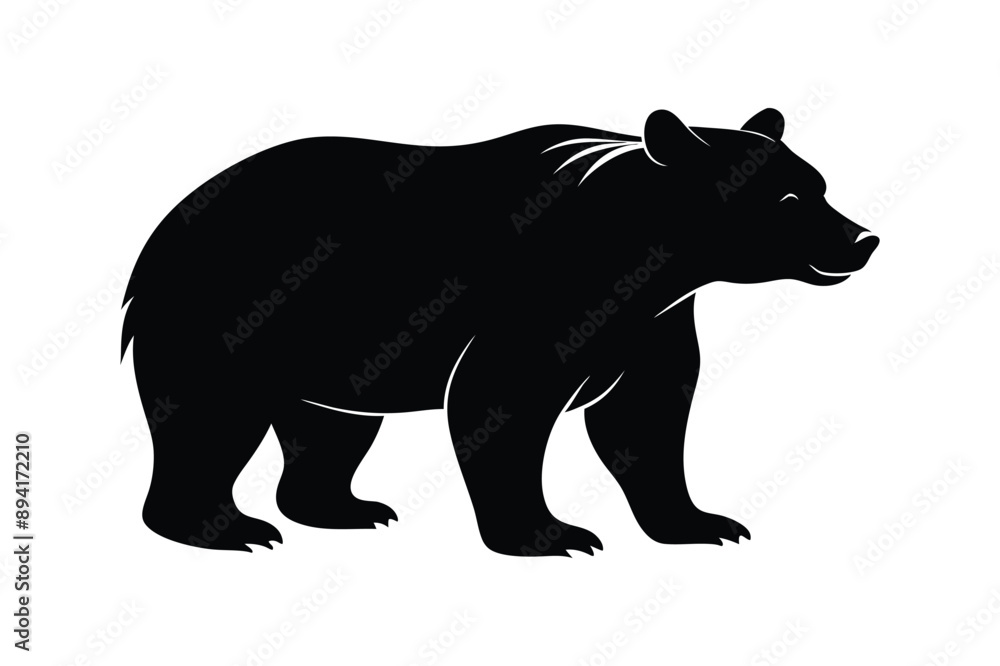 Fototapeta premium black-bear-silhouette-image-vector 