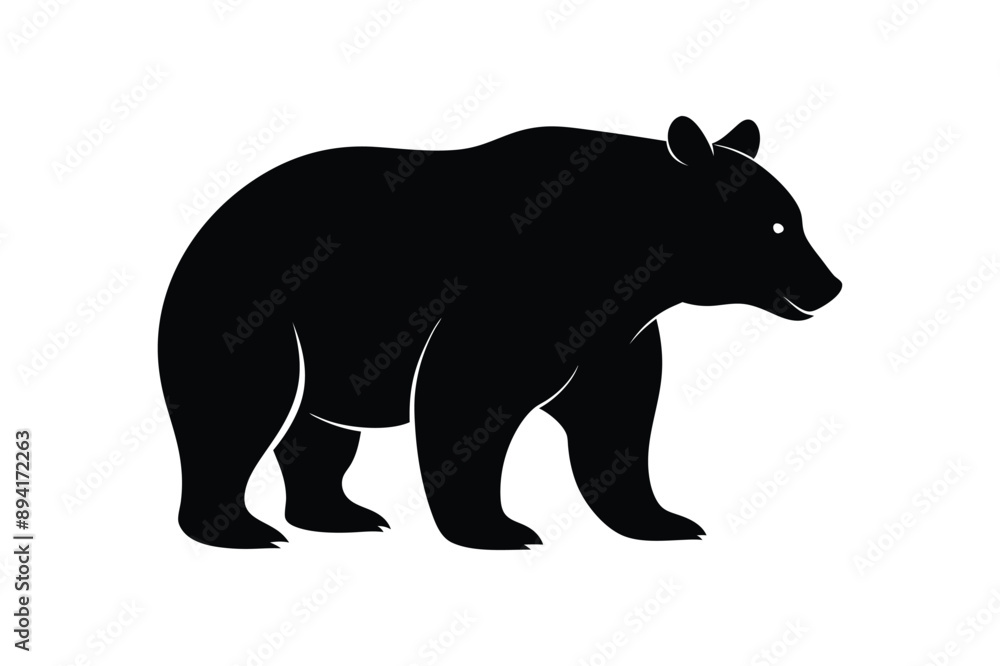 Fototapeta premium black-bear-silhouette-image-vector 