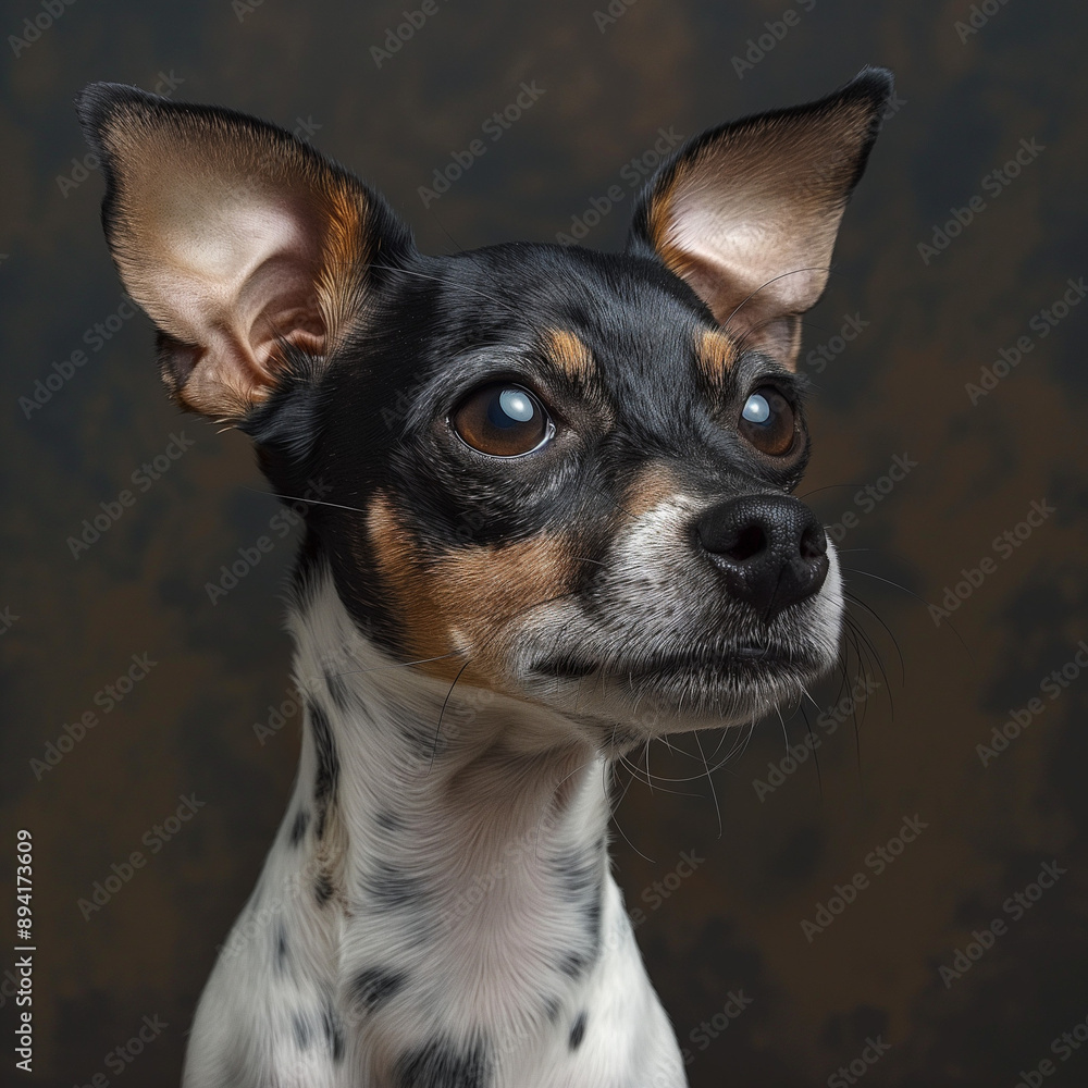 Adorable Chihuahua Puppy Portrait on White Background