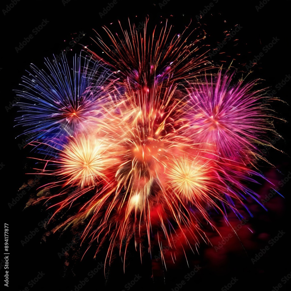 burst of fireworks exploding in the night sky creating a colorfu burst of fireworks exploding in the night sky creating a colorfu