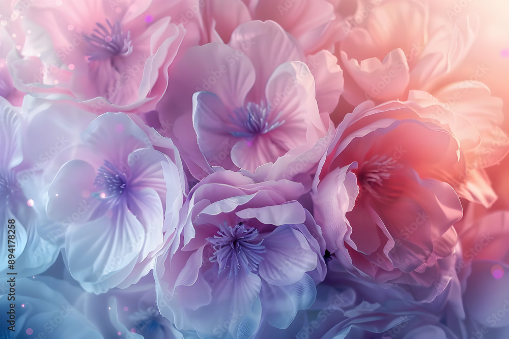 Soft Pastel Flowers, Close Up Soft Pastel Flowers, Close Up