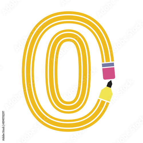 Number Zero: Pencil Stroke Illustration - Perfect Graphic Art for School Designs