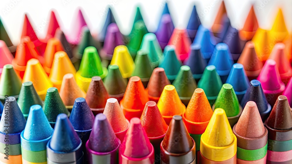 Close up of colorful crayons , vibrant, artistic, wax, drawing, pencils, school supplies, education, creativity, vivid Close up of colorful crayons , vibrant, artistic, wax, drawing, pencils, school supplies, education, creativity, vivid