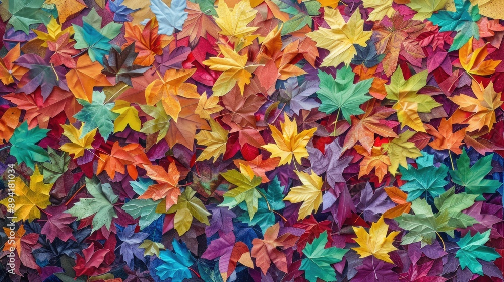 Colorful Leaves Mosaic of Sweetgum Tree in Fall Colorful Leaves Mosaic of Sweetgum Tree in Fall