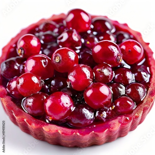 tart cranberry with a vibrant red color and sour taste close up photo