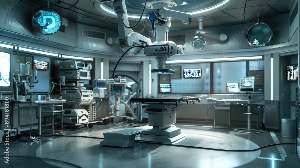 Sterile operating room with advanced robotic surgery tools Sterile operating room with advanced robotic surgery tools